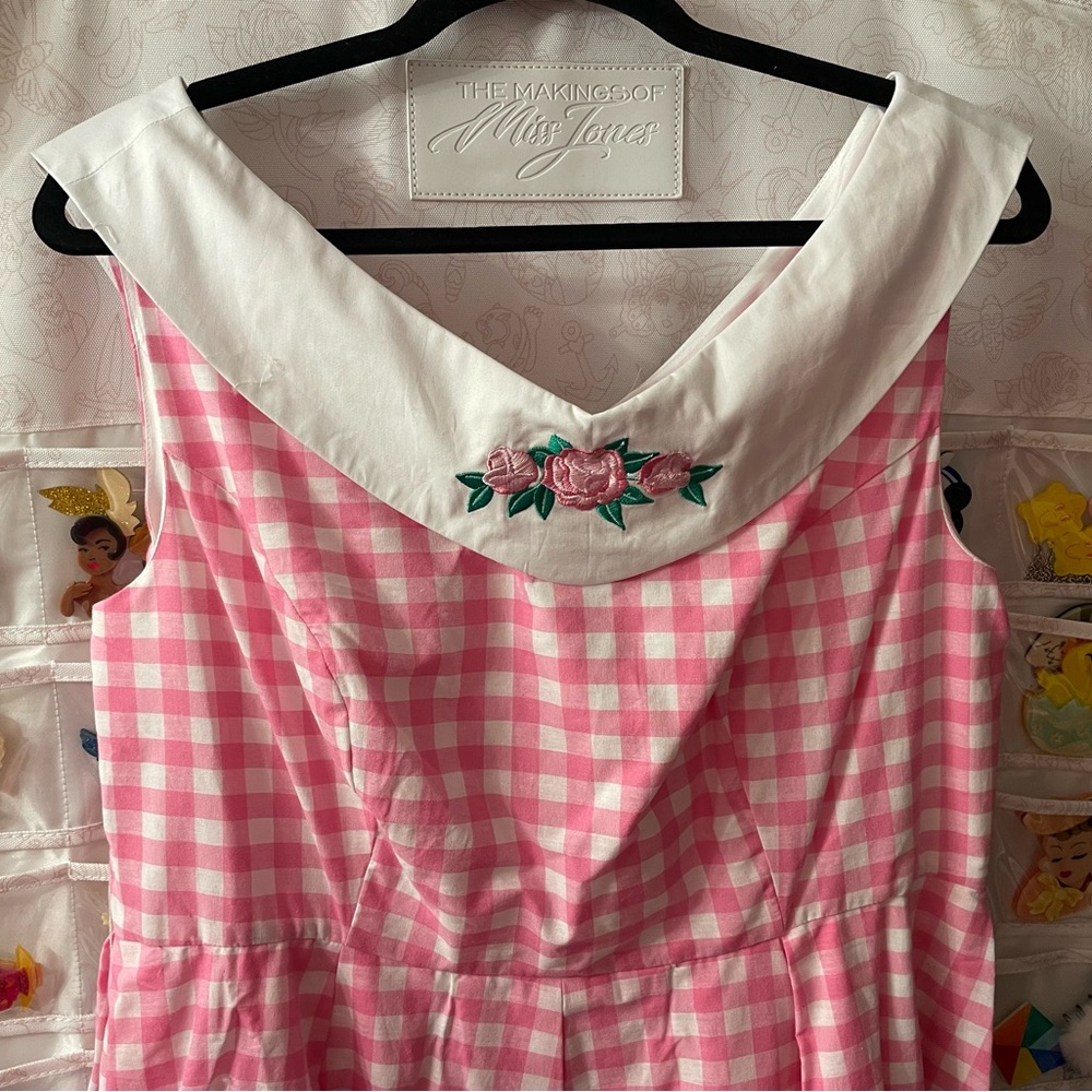 NWT Barbie Unique Vintage Pink Gingham Cotton Dancing Doll Swing Dress - Picture 7 of 13